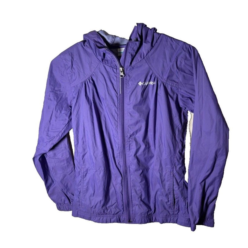 Columbia Jacket Girl's Medium Purple Full Zip Hoodie Windbreaker Outdoor